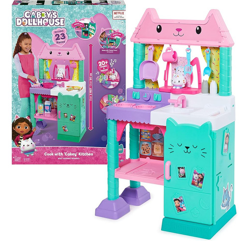 Cocina Interactiva Gabby's Dollhouse Cakey Cat Con Accesorio