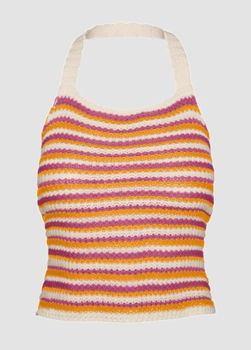 Top Remera Tejido Halter Multicolor