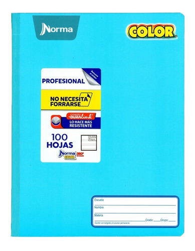 Cuaderno Profesional100h Norma Color 360 Cosido Doble Raya P