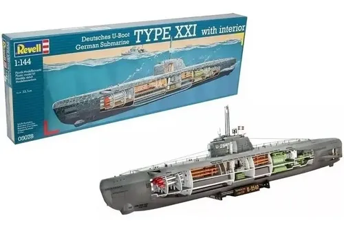 Revell 05078 Submarino Alemão Type Xxi Com Interior 1/144 | Frete
