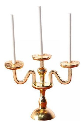 2 Candelabros Retro, Modelo De Lámpara De Vela A Dorado