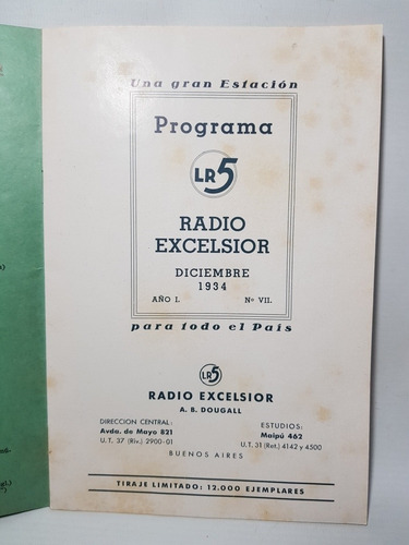 Imagen 2 de 10 de Antiguos Programas Radio Excelsior 1934 Lote X 3 Mag 58627