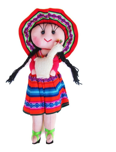 Muñeca Chola Boliviana Aguayo De 30cm En Mamakolla