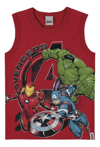 Regata Juvenil Menino Avengers Meia Malha Malwee Kids