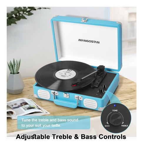 Tocadiscos Mangostan 3 Speed Bluetooth Portable