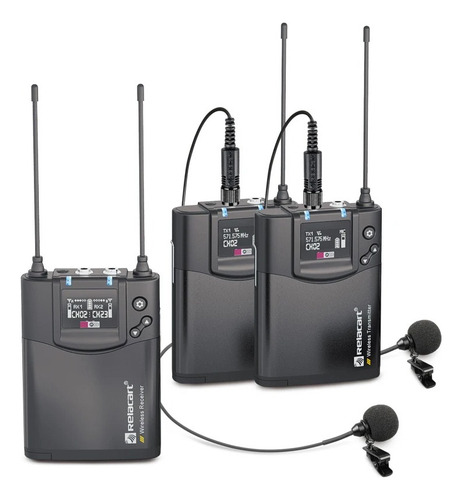 Amw Relacart Cr2 Dual Clip Microfone Sem Fio Uhf Câmera Uwp Cor Preto