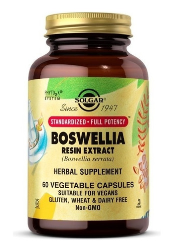 Solgar | Boswellia Resin Extract | 60 Veg Capsules | Usa