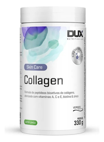 Collagen - Colágeno Hidrolisado Verisol Dux Nutrition - 330g Sabor Capim Limão