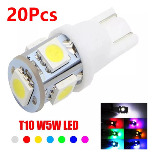20 Foco Pellizco 5 Leds 5050 T10-158 Color A Eligir