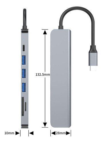 Hub Usb C, Divisor Usb C Para Hdmi 7 Em 1