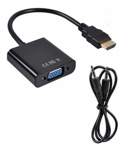 Conversor Hdmi Macho Para Vga Fêmea + Áudio 19cm F3