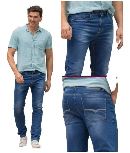 Imagem 2 de 6 de Kit Com 3 Calça Jeans Masculina Slim Original Elastano