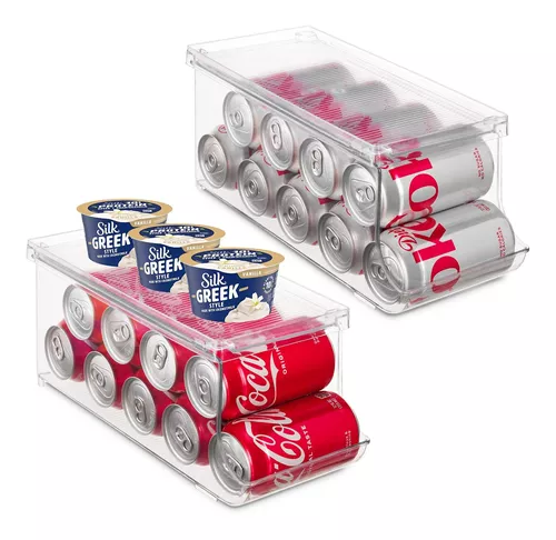 Organizador confiable de latas de bebidas, soporte para latas de refrescos,  contenedor organizador de almacenamiento para refrigerador y congelador