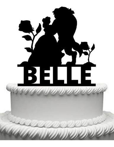 Cake Topper Adorno Torta La Bella Y La Bestia Personalizado 