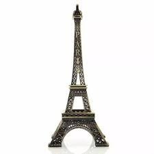 10 Miniatura Torre Eiffel De Metal 10 Cm Decorativa 