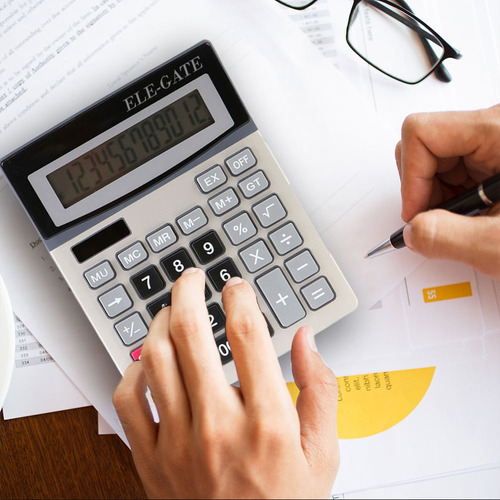 Calculadora De Escritorio Funciones Contabilidad Estudiantes Color Gris