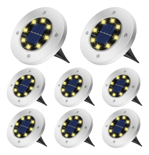 Luces Solares De Suelo Led Impermeables Para Patio, Césped,