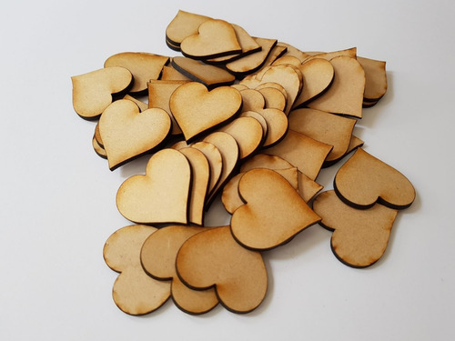 100 Figuras De Corazón En Mdf 5cm