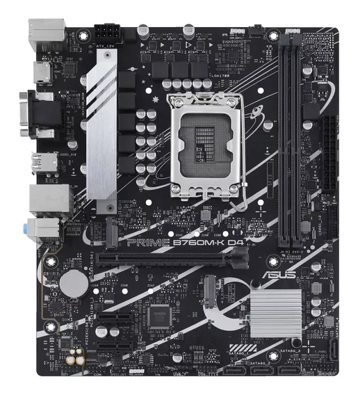 Tarjeta Madre Intel Asus Prime B760m-k D4 Lga1700 Ddr4 13gen Color Negro