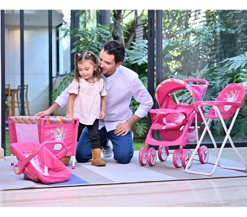 Babykits Juegos Para Niñas Coche Silla Moises Corral Maxidol Color Rosa