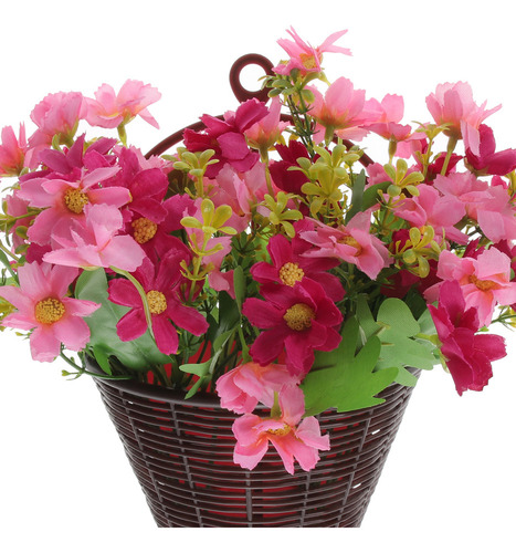 Cesta Colgante De Pared Con Flores Artificiales Para Colgar