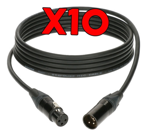 10 Cable Xlr Dmx Canon Para Microfono Canon 9 Metros