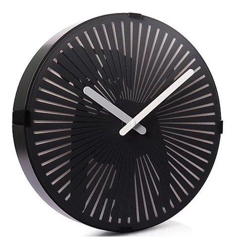 Reloj De Pared Con Imagen Siempre En Momiviento Color de la estructura Negro Color del fondo Blanco