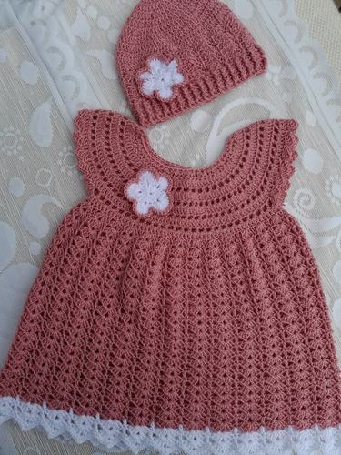 Vestidos De Niñas Tejidos A Crochet De 0 A 3 Meses