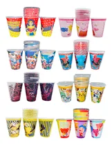 Comprar 50 Vasos Varios Personajes Desechables Fiesta Cumpleaños