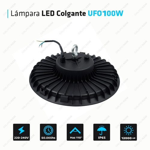 Lampara Led Galponera Ufo 100w Foco Industrial Blanco Frio Color De La Luz Blanco Frío