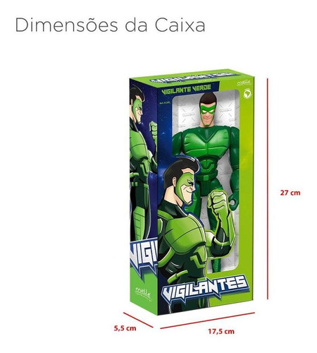 Imagem 4 de 5 de Boneco Articulado Pequeno Vigilante Verde Menino Mielle