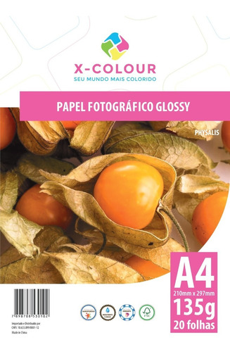 Imagem 1 de 1 de Papel Fotográfico A4 Glossy 135g - 20 Folhas - X-colour