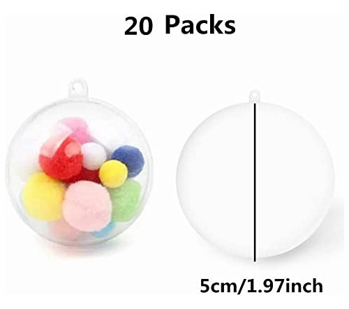 Paquete De 20 Bolas Transparentes Decorativas Para Navidad