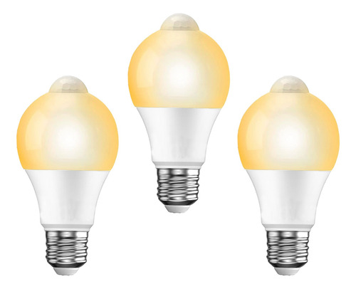 Focos Ahorrador Con Sensor De Movimiento Luz Led 9w 3pcs E27