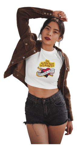 Playera Crop Top De Los Auténticos Decadentes Corazón