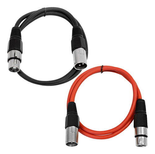 Seismic Audio - Paquete De 2 Cables De Conexion Xlr Macho A