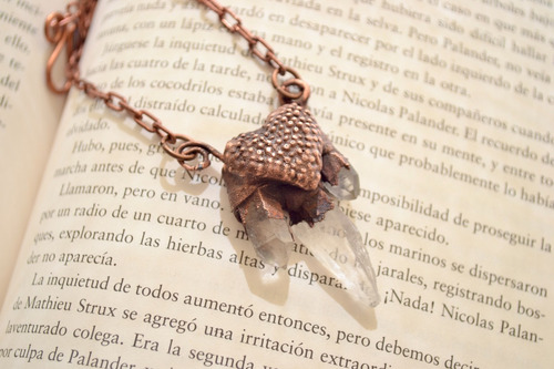 Imagen 8 de 10 de Collar Corazon Con Piedra Natural Cuarzo Cristal, Cod1