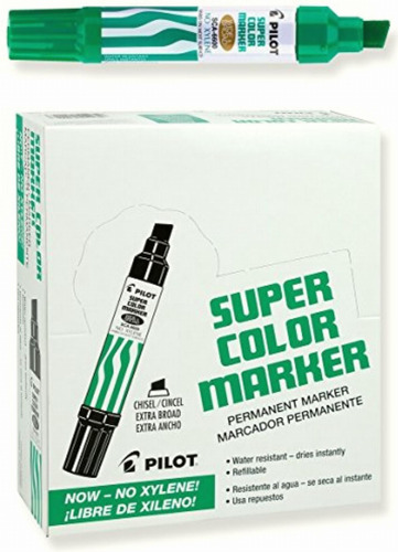 Pilot 45400 Jumbo, Marcador, Tinta Permanente Libre De Color Green (xylene-free)