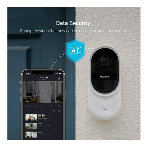 Timbre Inalambrico Blurams Doorbell Audio Doble Vía