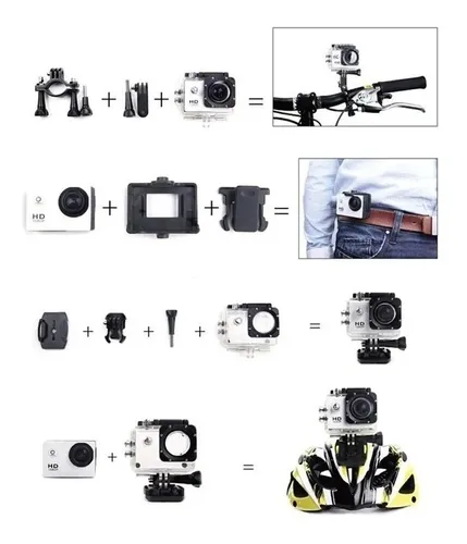 Cámara Deportiva Full Hd 1080p Waterproof 30m Rosada Sports