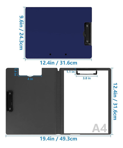 Carpeta Para Portapapeles 3 Unidades Tamaño A4 Plegables