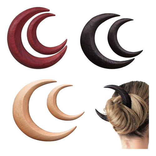 Para 6pcs Tenedor De Pelo En Forma De Media Luna Para Mujer