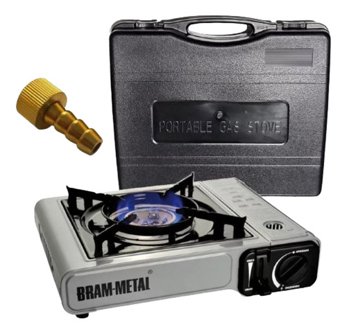 Anafe Dual Bram Metal Camping Garrafa O Cartucho C/maletin