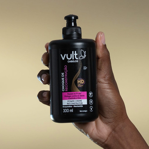 Kit Shampoo Condicionador Creme Choque De Reconstrução Vult