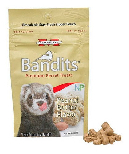 Snack Golosina Bandits Ferret Peanut Butter Huron 85gr. Np