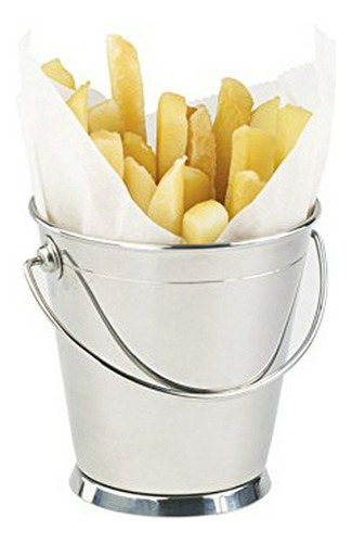 Get ******* Round Metal French Fry - Atteptizer Serving Pail