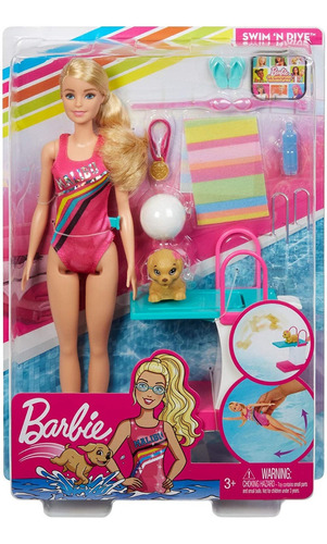 Barbie Dreamhouse Adventures Swim'n Dive Dol H=30cm Natacion