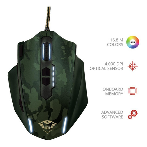 Mouse Gamer Trust Gxt 155c Caldor Verde 4000 Dpi