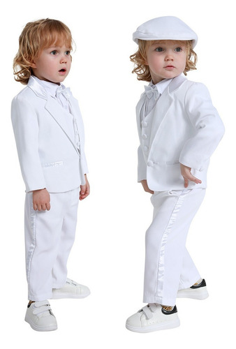 Traje Niño Bebé Bautizo Boda Cumpleaños Formal Ropa 5 Piezas