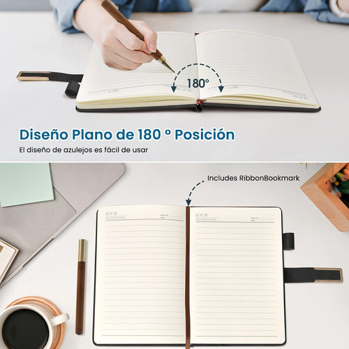 . Cuero Pu Libreta De Pasta Dura Con Pluma Y Caja De Regalo